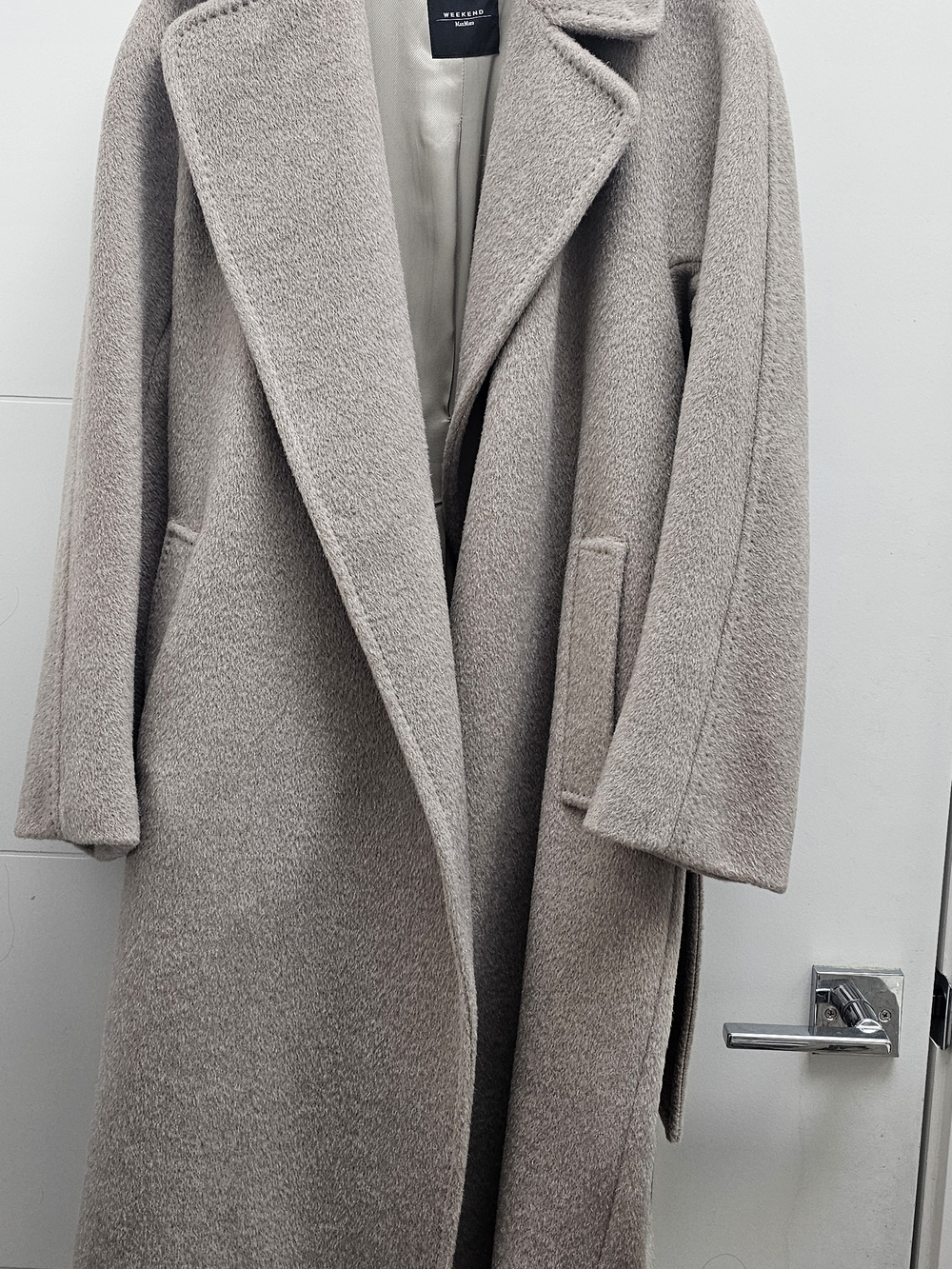 Weekend Max Mara Beige Wool-Blend Long Coat